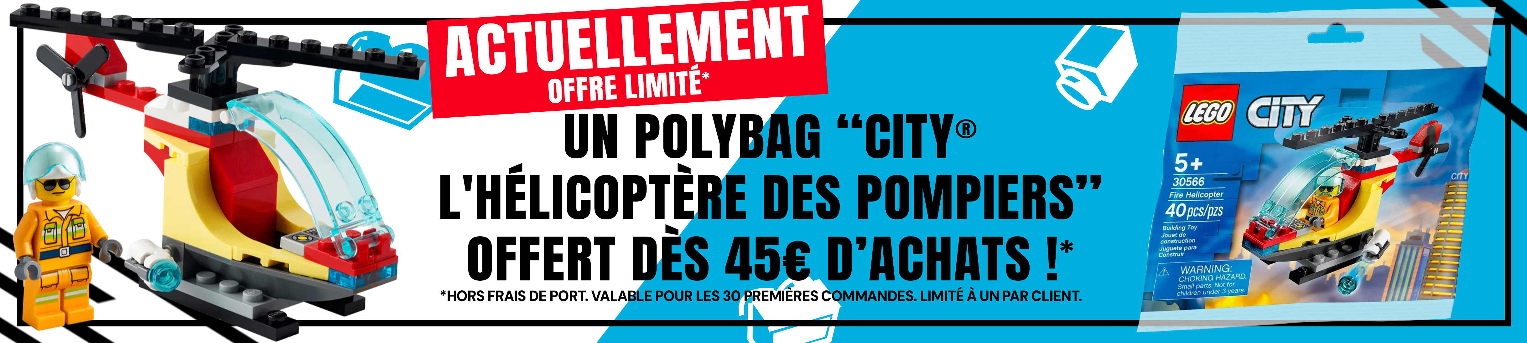 Briquestore - Un Polybag ‘‘City Hélicoptère des pompiers’’ offert dès 45€ d’achats !*